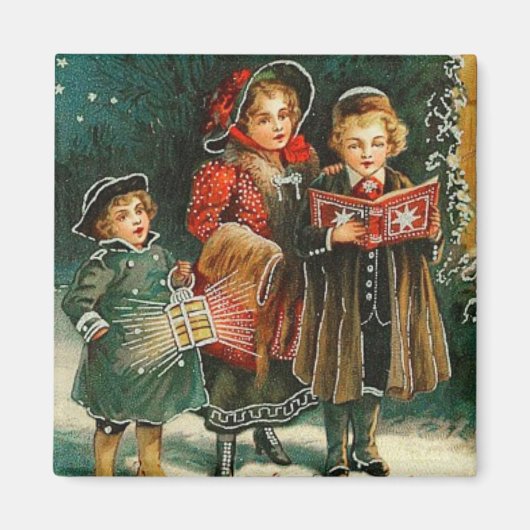 Kerst Carolers  Magnet (Voorkant)