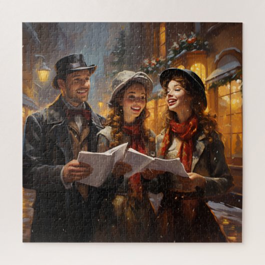 Kerst Carolers Schilderen Jigsaw Puzzel (Verticaal)