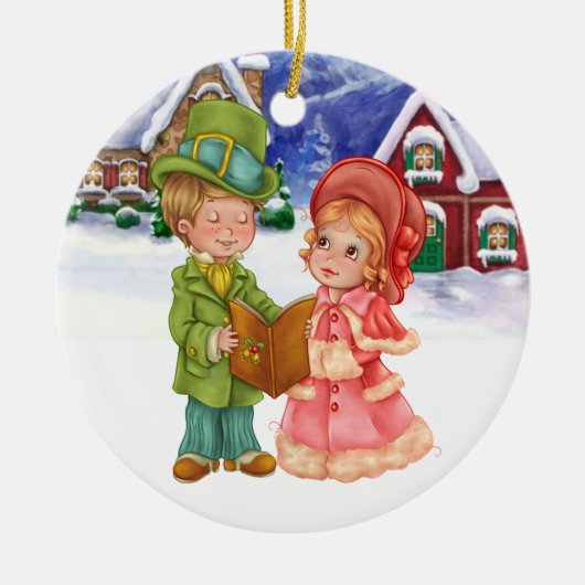 Kerst Carolers - SRF Keramisch Ornament (Voorkant)