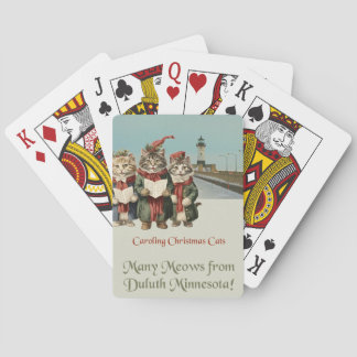 Kerst Caroling Cats Duluth Minnesota Pokerkaarten