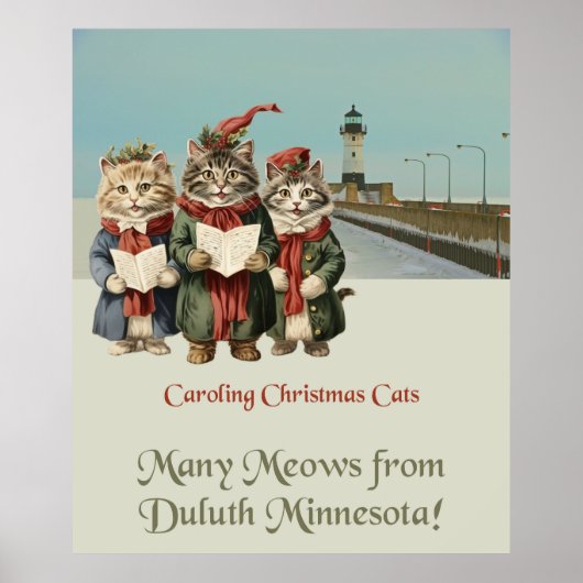 Kerst Caroling Cats Duluth Minnesota Poster (Voorkant)