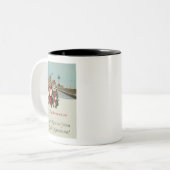 Kerst Caroling Cats Duluth Minnesota Tweekleurige Koffiemok (Voorkant links)