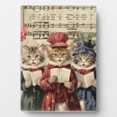 Kerst Caroling Cats Fotoplaat (voorkant)