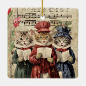 Kerst Caroling Cats Keramisch Ornament (Achterkant)