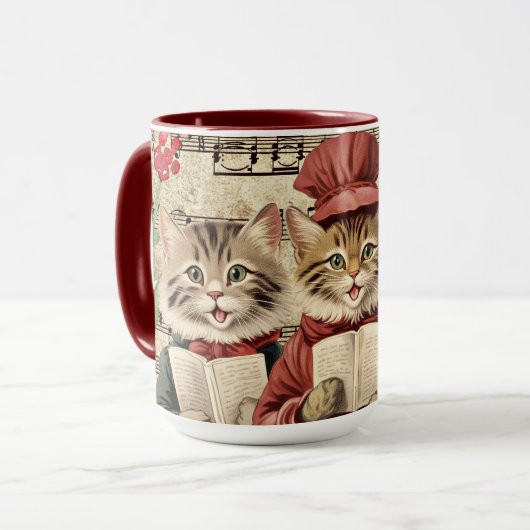 Kerst Caroling Cats Mok (Voorkant links)