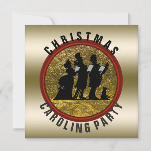 Kerst Caroling Zwart Goud Rood Kaart