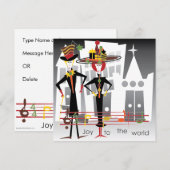 Kerst Carols Joy Kaart/Uitnodiging Kaart (Voorkant / Achterkant)