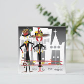 Kerst Carols Joy Kaart/Uitnodiging Kaart (Staand voorkant)