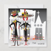 Kerst Carols Joy Kaart/Uitnodiging Kaart (Voorkant)