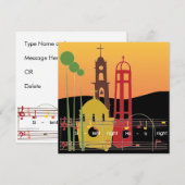 Kerst Carols Silent Kaart/Uitnodiging Kaart (Voorkant / Achterkant)