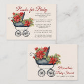 Kerst Carriage Boeken voor Baby Informatiekaartje (Voorkant / Achterkant)