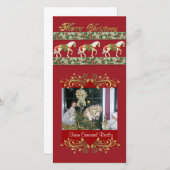 Kerst carrousel fotokaart feestdagenkaart (Voorkant / Achterkant)