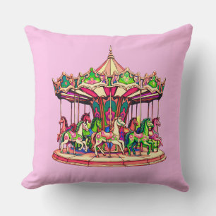 Kerst Carrousel in Snoep Stripes Kussen