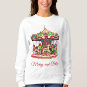 Kerst Carrousel in Snoep Stripes Trui (Voorkant)