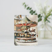 Kerst  carrousel ontwerp kaart (Staand voorkant)