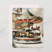 Kerst  carrousel ontwerp kaart (Voorkant / Achterkant)