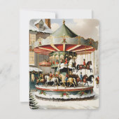 Kerst  carrousel ontwerp kaart (Voorkant)