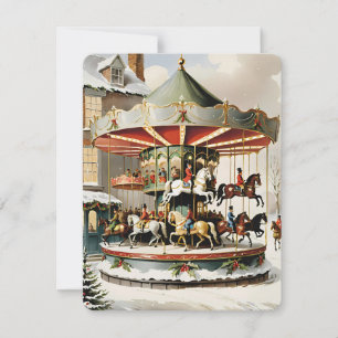 Kerst carrousel ontwerp kaart