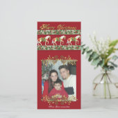 Kerst Carrousel paarden Fotokaart Feestdagenkaart (Staand voorkant)