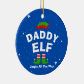 Kerst Cartoon Elf aangepaste naam en zin Keramisch Ornament (Rechts)