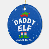 Kerst Cartoon Elf aangepaste naam en zin Keramisch Ornament (Links)