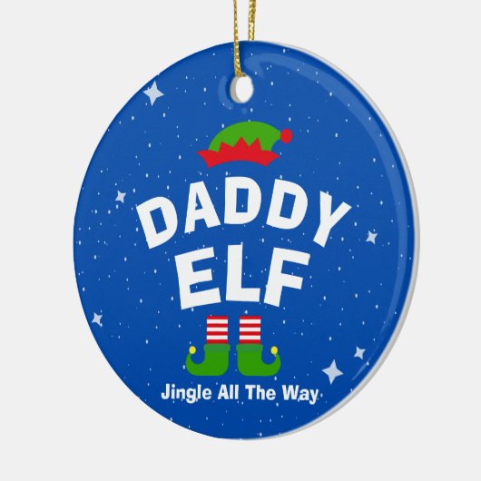 Kerst Cartoon Elf aangepaste naam en zin Keramisch Ornament (Links)