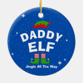 Kerst Cartoon Elf aangepaste naam en zin Keramisch Ornament (Achterkant)