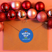 Kerst Cartoon Elf aangepaste naam en zin Ronde Sticker