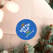 Kerst Cartoon Elf aangepaste naam en zin Ronde Sticker