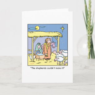 Kerst Cartoon Jesus Stable Scene Feestdagen Kaart