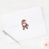 Kerst Cartoon Karakter - Santa Ronde Sticker (Envelop)