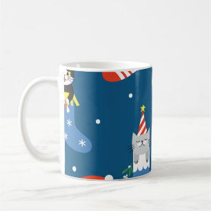 Kerst Cartoon Katten Schattige Patroon Koffiemok