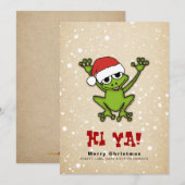 Kerst Cartoon Kikker Feestdagenkaart (Voorkant / Achterkant)