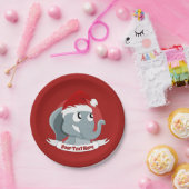 Kerst cartoon met een leuk olifantenpapier bord (Feest)