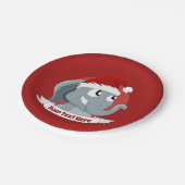 Kerst cartoon met een leuk olifantenpapier bord (Gekanteld)