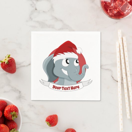 Kerst cartoon met een leuke olifant servetten (Insitu)