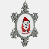 Kerst cartoon met schattig panda beer tin sneeuwvlok ornament (Links)