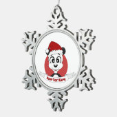 Kerst cartoon met schattig panda beer tin sneeuwvlok ornament (Rechts)