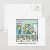 Kerst Cartoon over kalkoenen Feestdagenkaart (Voorkant / Achterkant)