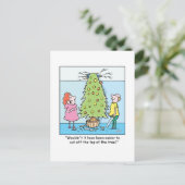 Kerst Cartoon Oversized Tree Feestdagenkaart (Staand voorkant)