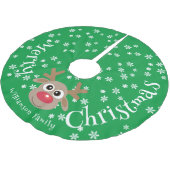 Kerst Cartoon Rendier Groen Wit Sneeuwvlokken Kerstboom Rok (Gekanteld)