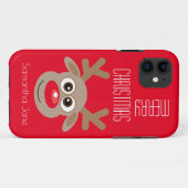 Kerst Cartoon Rendier Karakter Rood Named Case-Mate iPhone Case (Achterkant (horizontaal))