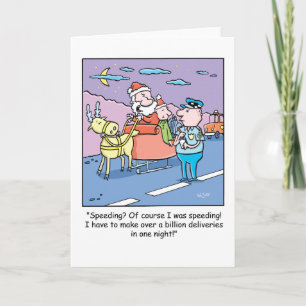 Kerst Cartoon Santa gevangen snelheidsovertredinge Feestdagen Kaart