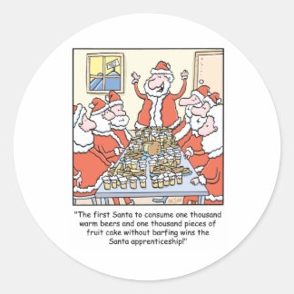 Kerst Cartoon Santa leerlingschap Ronde Sticker