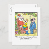 Kerst Cartoon Santa's Beloften Feestdagenkaart (Voorkant / Achterkant)