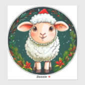 Kerst cartoon schaap sticker (Vel)