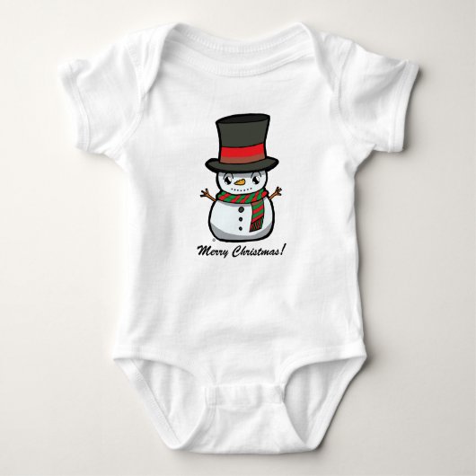 Kerst Cartoon Sneeuwman Romper (Voorkant)