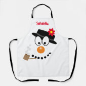 Kerst Cartoon Sneeuwman Schort (Voorkant)