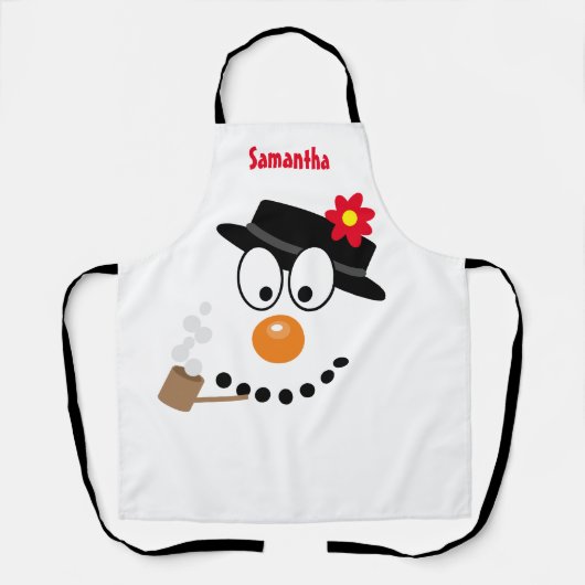 Kerst Cartoon Sneeuwman Schort (Voorkant)