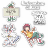 Kerst Cartoon Sticker (Voorkant)